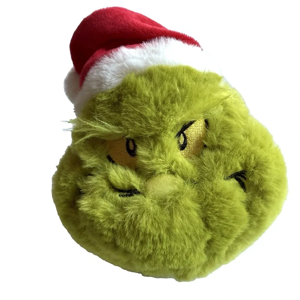 Dr Seuss Grinch Santa Plush Slipper Slip On Shoe Unisex Kids US M 11 12 Xmas Pom